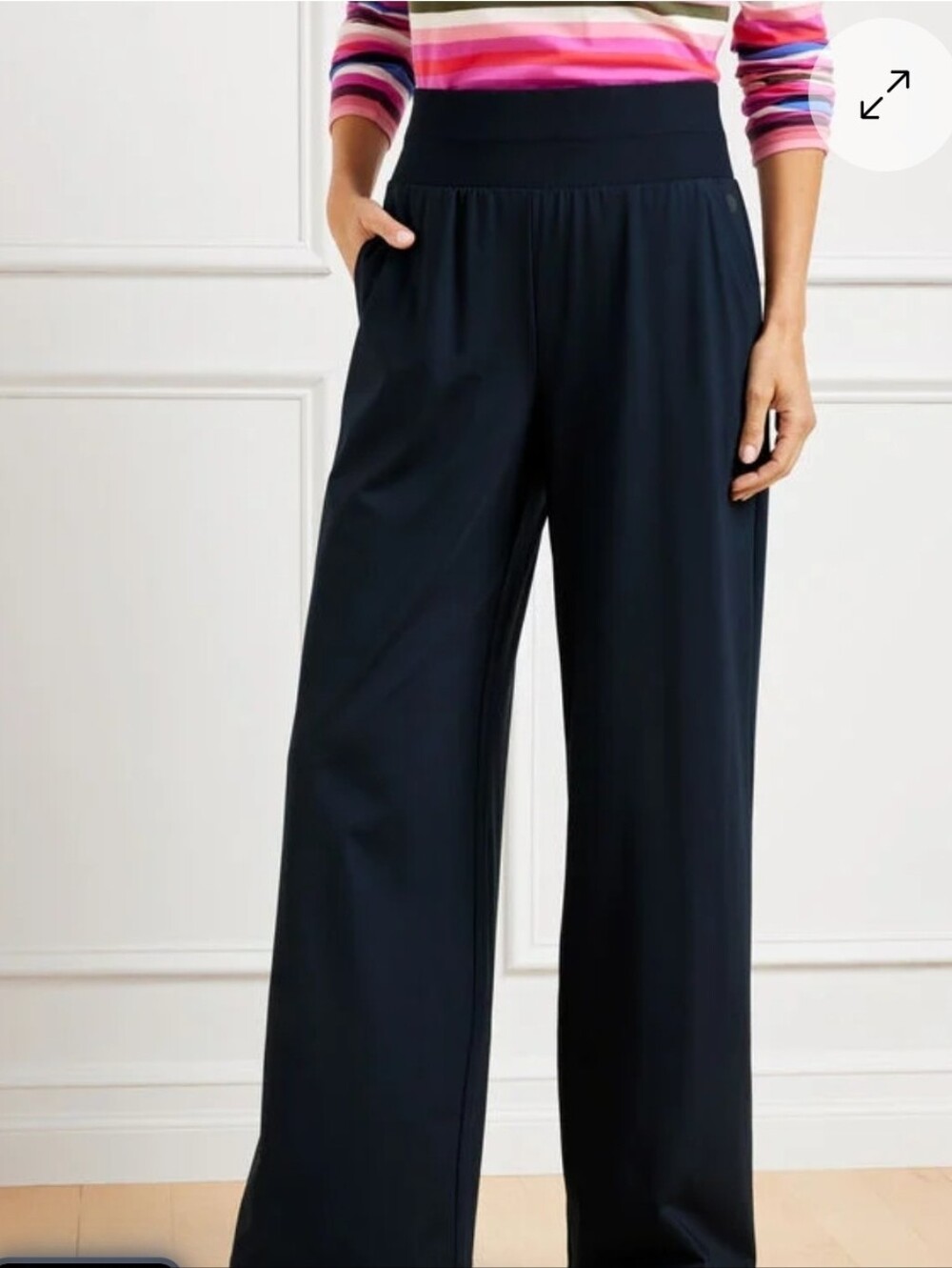 T By Talbot Out About Pants Wide-Leg Wide Waist Band Travel Athleisure Comfy